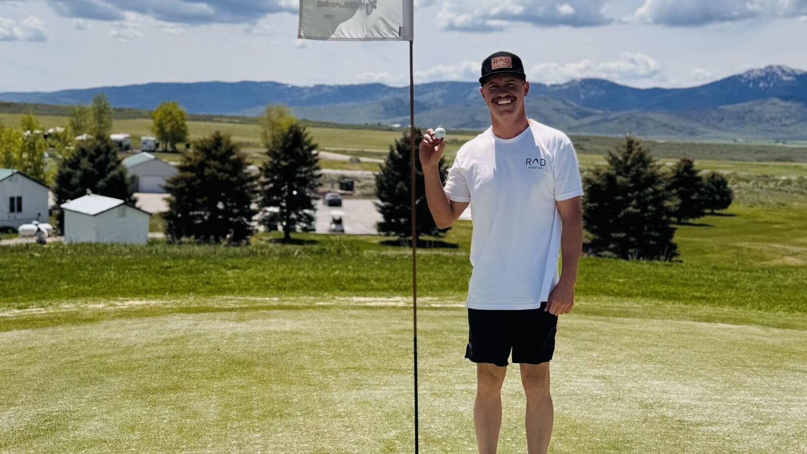 Dad's first Hole-in-One comes with three kids in tow on local course
